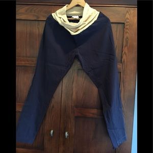 Navy maternity ankle stretch slacks